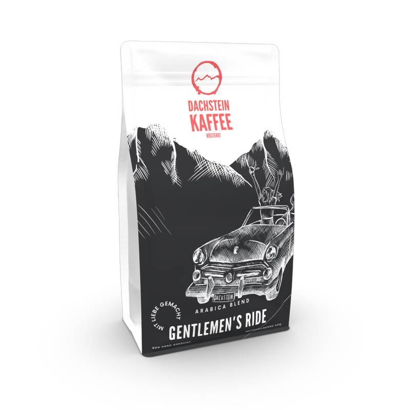 Dachsteinkaffee Gentlemen Ride Arabica Blend ganze Bohne Röstkaffee Kaffeerösterei Schladming Dachstein