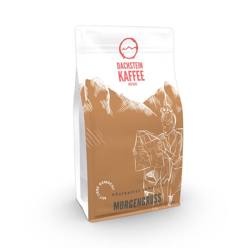 Dachsteinkaffee Arabicablend Morgengruss gemahlen Röstkaffee Kaffeerösterei Schladming Dachstein
